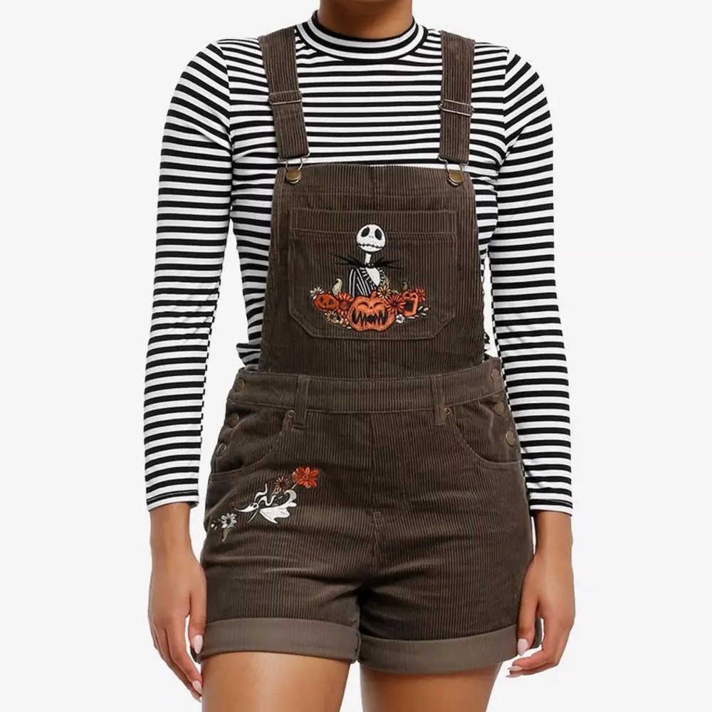 Nightmare Before Christmas Jack & Zero Corduroy Shortalls‎ Hot Topic Halloween